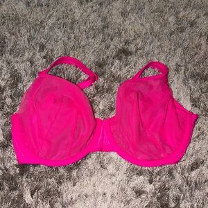 Cacique Vibrant Hot Pink Underwire Mesh Bra